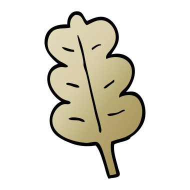 çizgi film doodle meşe yaprağı