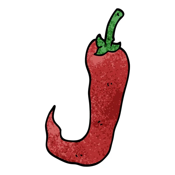 Dibujos Animados Garabato Rojo Picante Chile Pimienta — Archivo Imágenes Vectoriales