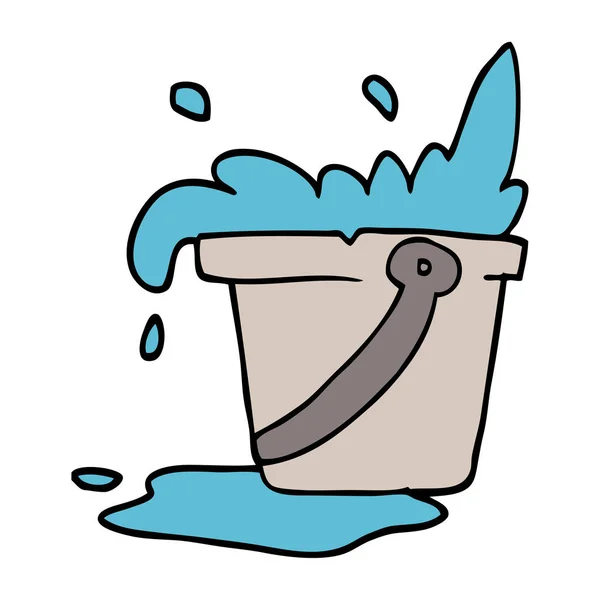 Balde Doodle Desenhos Animados Água —  Vetores de Stock