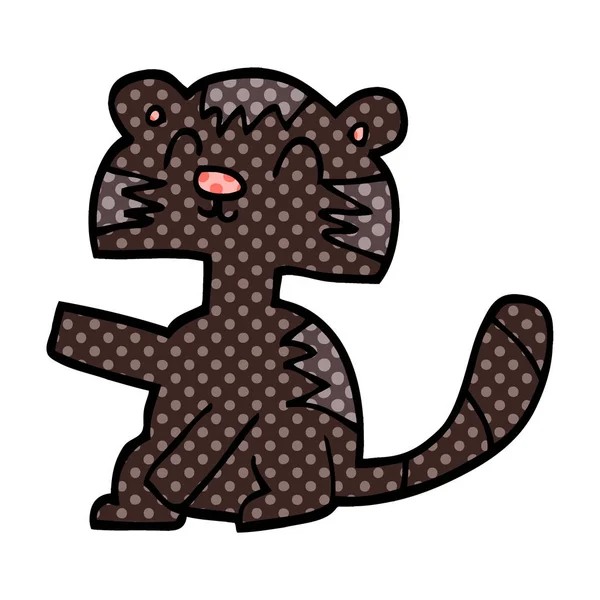 Grappige Cartoon Doodle Kat — Stockvector