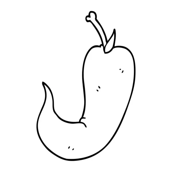 Linha Desenho Desenhos Animados Pimenta Pimenta —  Vetores de Stock