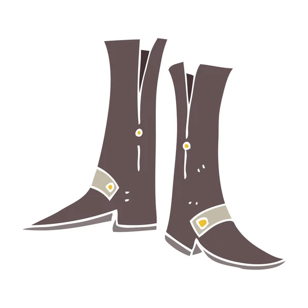 Flat Color Illustration Boots — Stock Vector