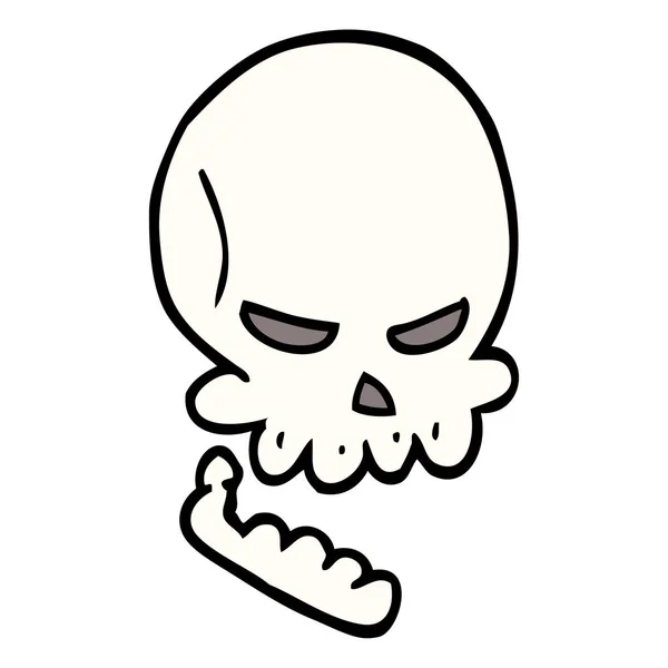 Desenho Animado Doodle Halloween Crânio —  Vetores de Stock
