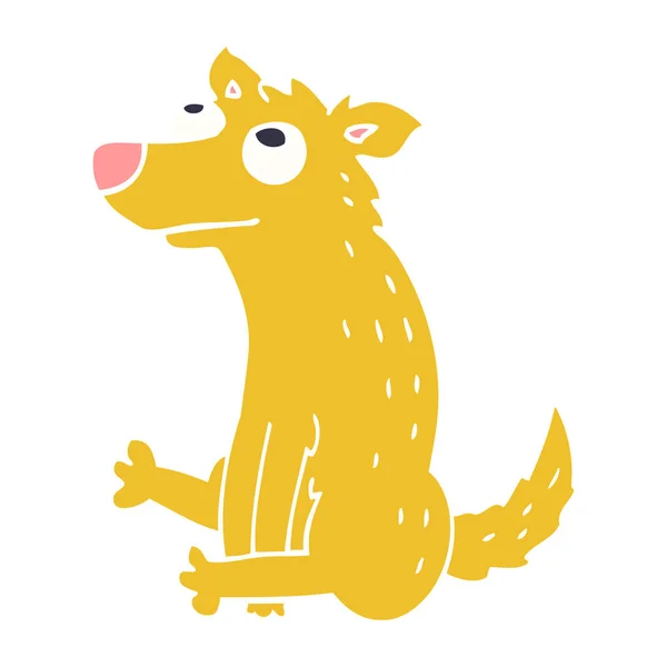 Zeichentrickkritzelhund Sitzt — Stockvektor