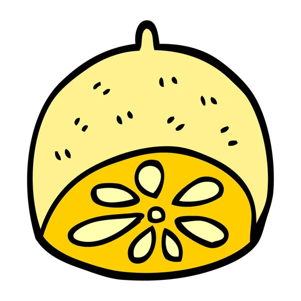 Cartoon Doodle Citroen Fruit — Stockvector