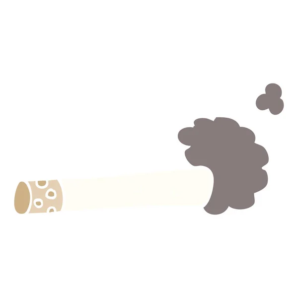 Flat Color Illustration Cartoon Cigarette — Stock Vector