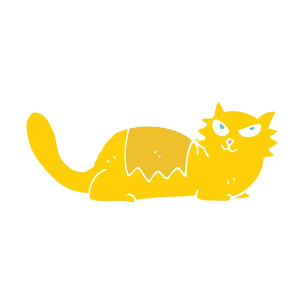 Kedi Düz Renkli Çizimi — Stok Vektör