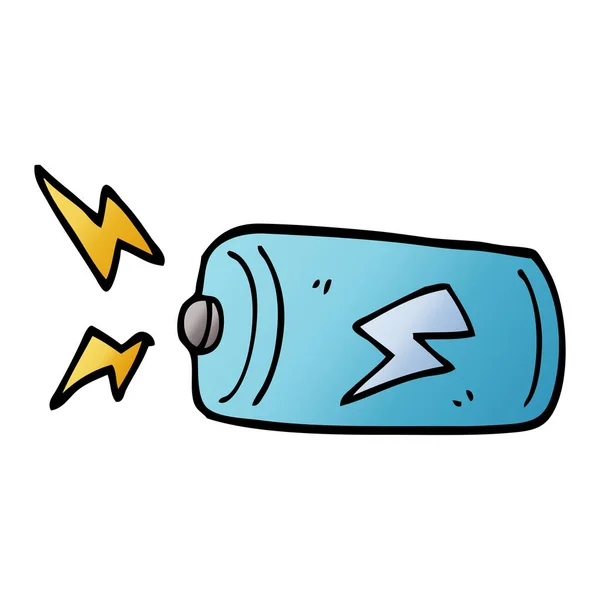 Cartoon Doodle Battery Ilustração Vetorial —  Vetores de Stock