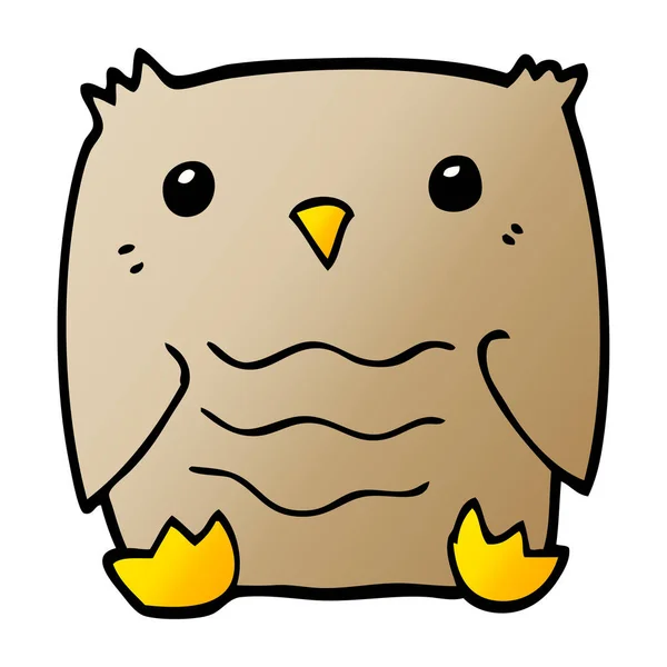 Cartoon Doodle Owl Flat Icon Isolado Fundo Branco Vetor Ilustração — Vetor de Stock