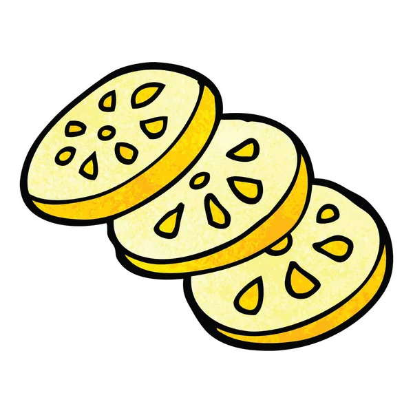 Dessin Animé Doodle Tranches Citron — Image vectorielle