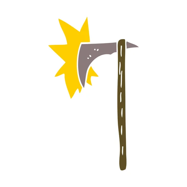 Cartoon Doodle Viking Axe — Stockvector