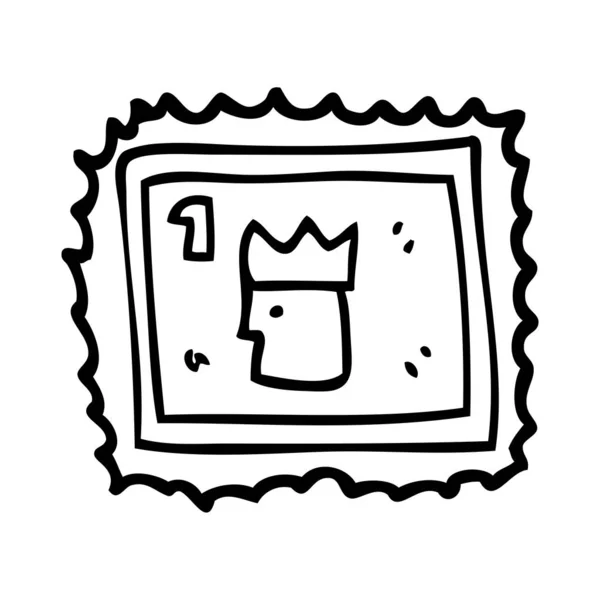 Γραμμικό Σχέδιο Καρτούν Σφραγίδα Βασιλικό Πρόσωπο — Διανυσματικό Αρχείο
