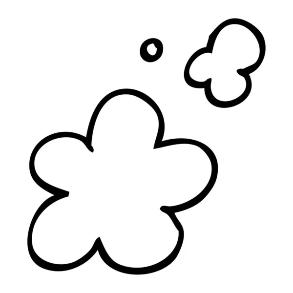 Nubes Humo Dibujos Animados Blanco Negro — Vector de stock