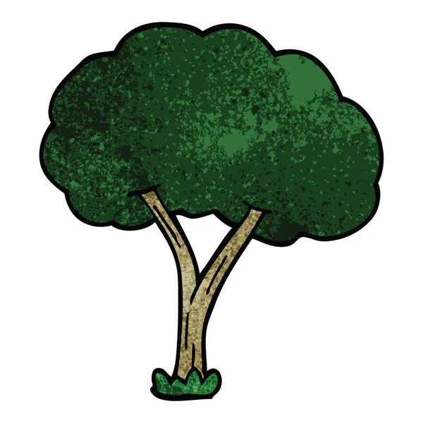 Cartone Animato Doodle Albero Fiore — Vettoriale Stock