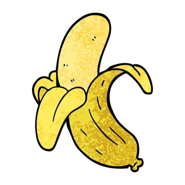 Grunge Ανάγλυφη Εικόνα Κινουμένων Σχεδίων Μπανάνα — Διανυσματικό Αρχείο