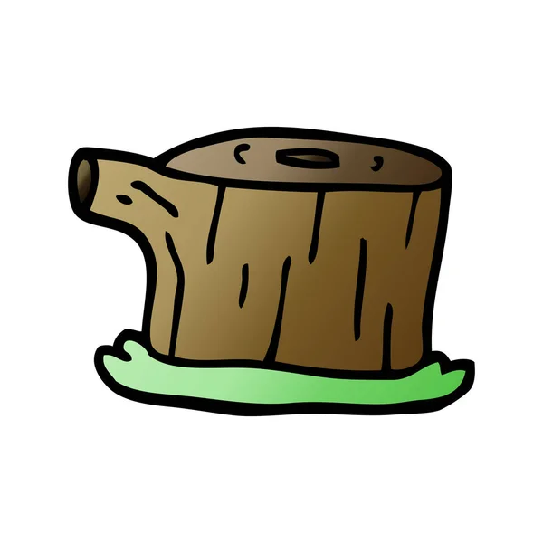 Cartoon Doodle Árvore Log — Vetor de Stock