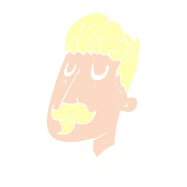 Flachfarbige Abbildung Eines Mannes Mit Schnurrbart — Stockvektor
