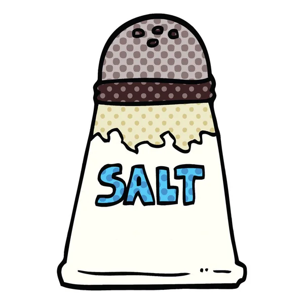 Comic Book Style Cartoon Salt Shaker — Stock Vector
