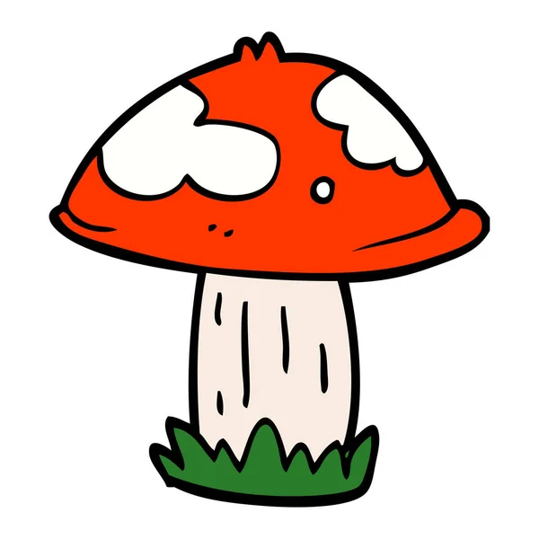 Caricatura Doodle Venenoso Toadstool — Vetor de Stock