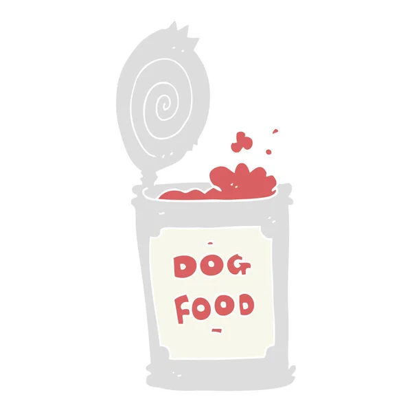 Flat Color Illustration Dog Food — Stock Vector
