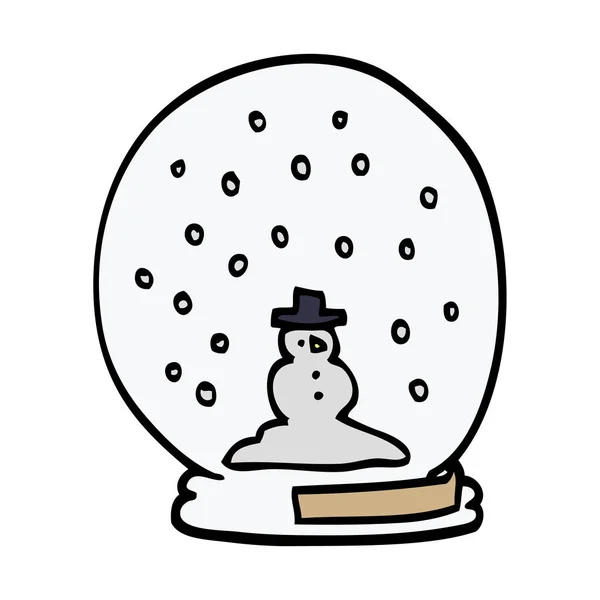 Desenho Animado Doodle Snowglobe Ilustração Vetorial —  Vetores de Stock