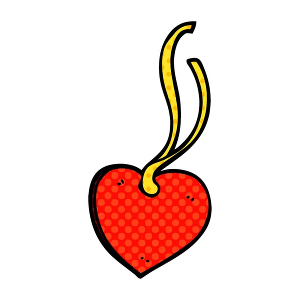 Cartoon Doodle Heart Tag — Stock Vector