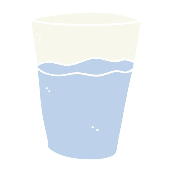 Flache Farbe Stil Cartoon Glas Wasser — Stockvektor