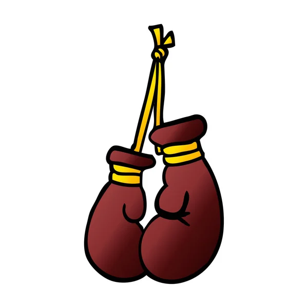 Guanti Boxe Doodle Dei Cartoni Animati — Vettoriale Stock