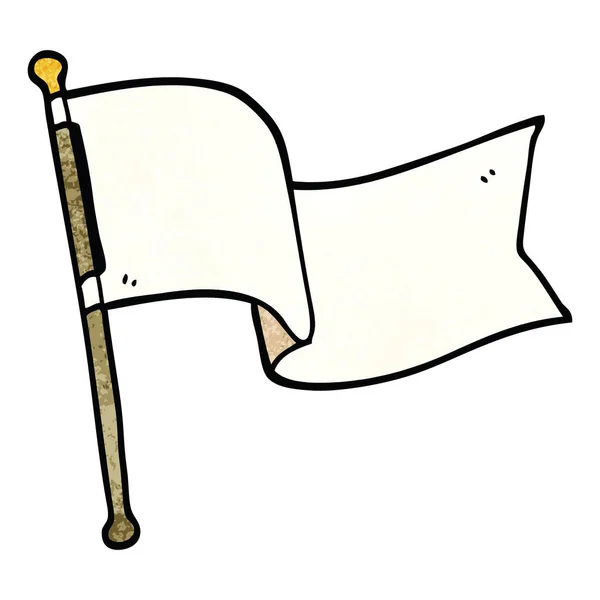Cartoon Doodle Vit Flagga Vajande — Stock vektor