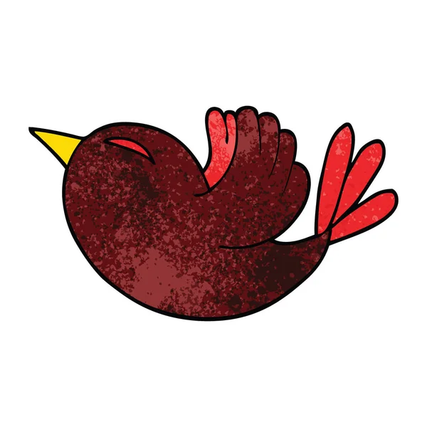 Dessin Animé Doodle Oiseau Rouge — Image vectorielle