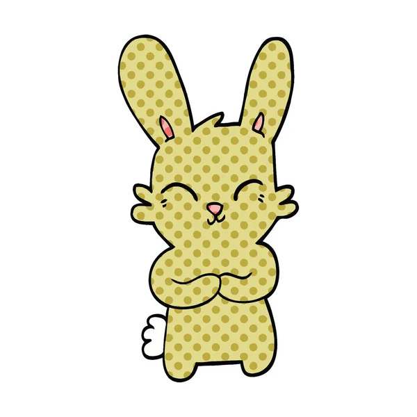 逗人喜爱的漫画书风格动画片兔子 — 图库矢量图片
