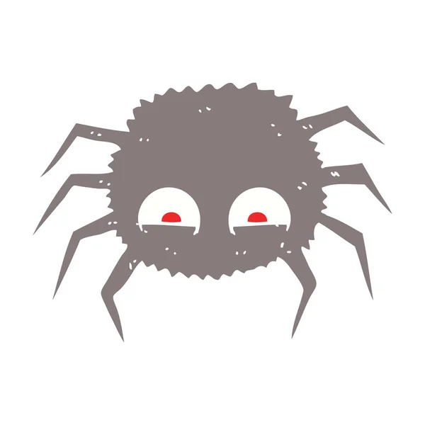 クモのフラット カラー イラスト — ストックベクタ