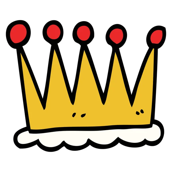 Enkla Cartoon Doodle Crown — Stock vektor