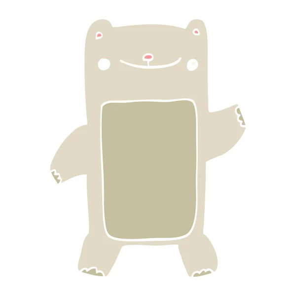 Flache Farbe Stil Cartoon Teddybär — Stockvektor