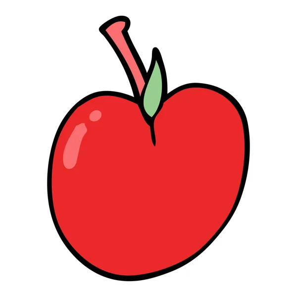 Garabato Dibujos Animados Una Manzana — Vector de stock