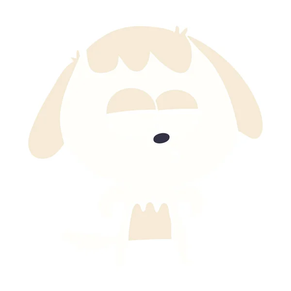 Flache Farbe Stil Cartoon Gelangweilt Hund — Stockvektor