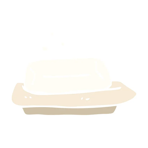 Flat Color Illustration Cartoon Soap Dish — Stock Vector