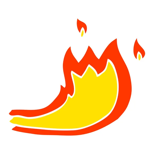 Flache Farbe Illustration Cartoon Feuer Flamme — Stockvektor