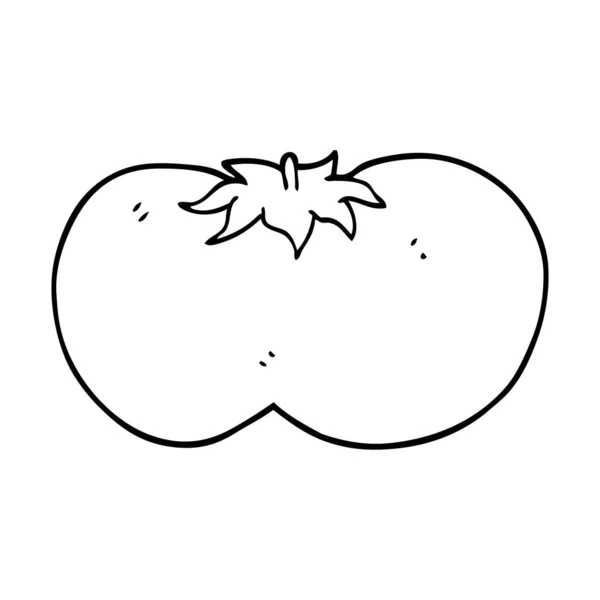 Linha Desenho Desenhos Animados Enorme Tomate — Vetor de Stock