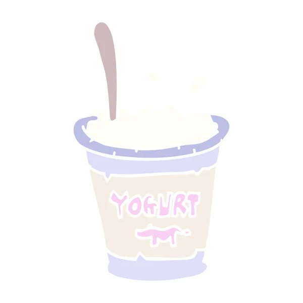 Flache Farbe Illustration Cartoon Joghurt — Stockvektor