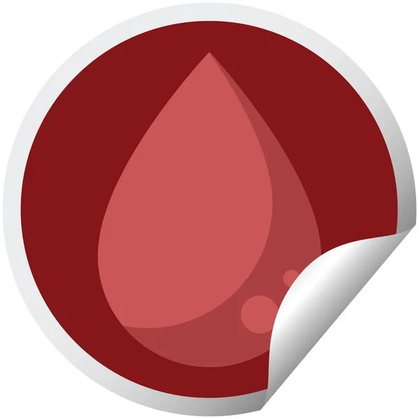 Gota Sangue Gráfico Vetor Ilustração Circular Adesivo — Vetor de Stock