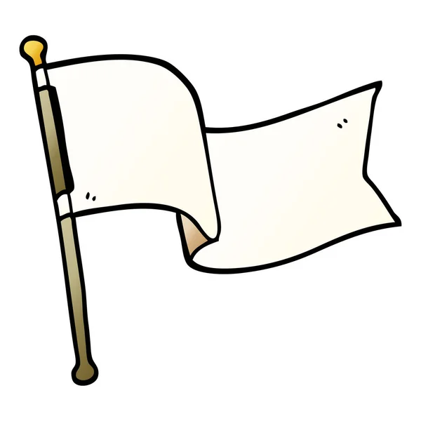 Cartoon Doodle Witte Vlag Zwaaien — Stockvector