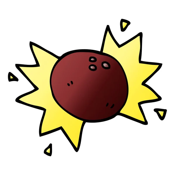 Boule Bowling Frappante Gribouille Dessin Animé — Image vectorielle