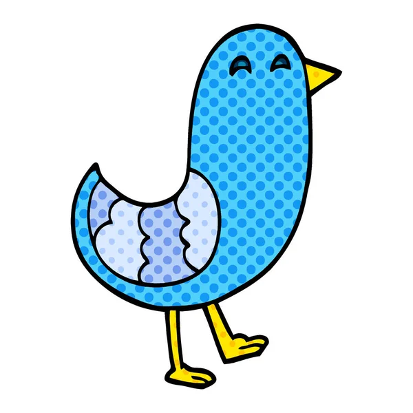 Dibujos Animados Doodle Bluebird Sobre Fondo Blanco — Vector de stock