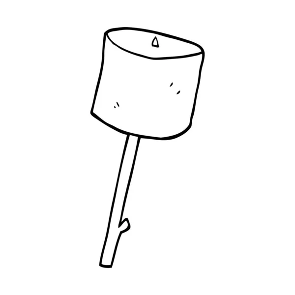 Kreslení Čar Kreslených Opékané Marshmallow — Stockový vektor
