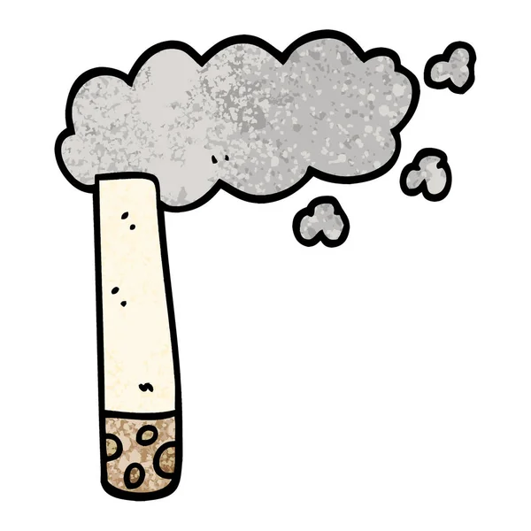 Grunge Texturizado Ilustração Cartoon Cigarro — Vetor de Stock