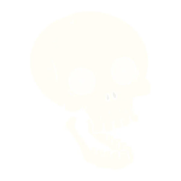 Plochý Barevný Styl Kreslených Lebka — Stockový vektor