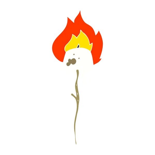 Плоская Цветная Иллюстрация Поджаренного Зефира — стоковый вектор