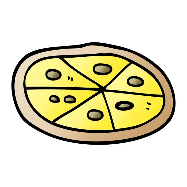 Pizza Doodle Dessin Animé Isolé Sur Fond Blanc — Image vectorielle
