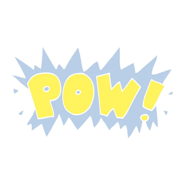 Cartoon Doodle Word Pow — Stock Vector